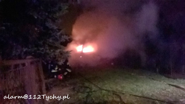 POŻAR SAMOCHODU NA ULICY LEŚNEJ POŻAR SAMOCHODU NA ULICY LEŚNEJ