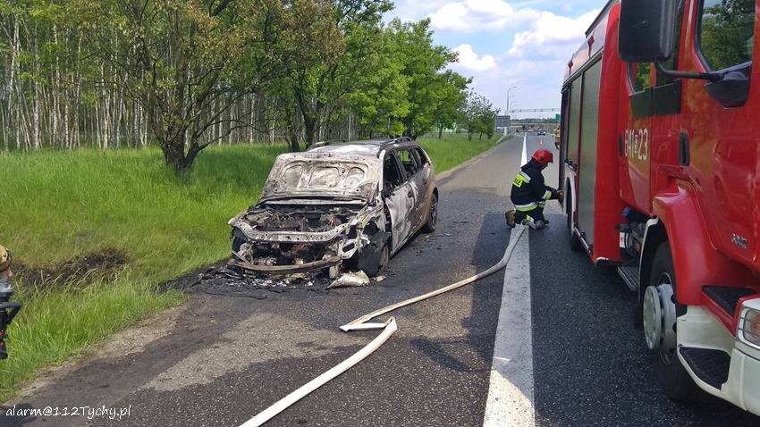 WYPADEK MOTOCYKLISTY I POŻAR SAMOCHODU NA TRASIE S1 WYPADEK MOTOCYKLISTY I POŻAR SAMOCHODU NA TRASIE S1
